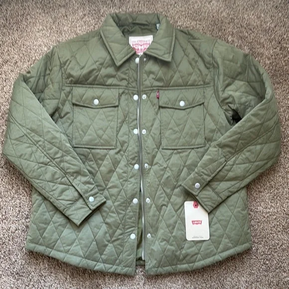 Small Levi's Quilted Green Jacket for womem - Picture 1 of 5